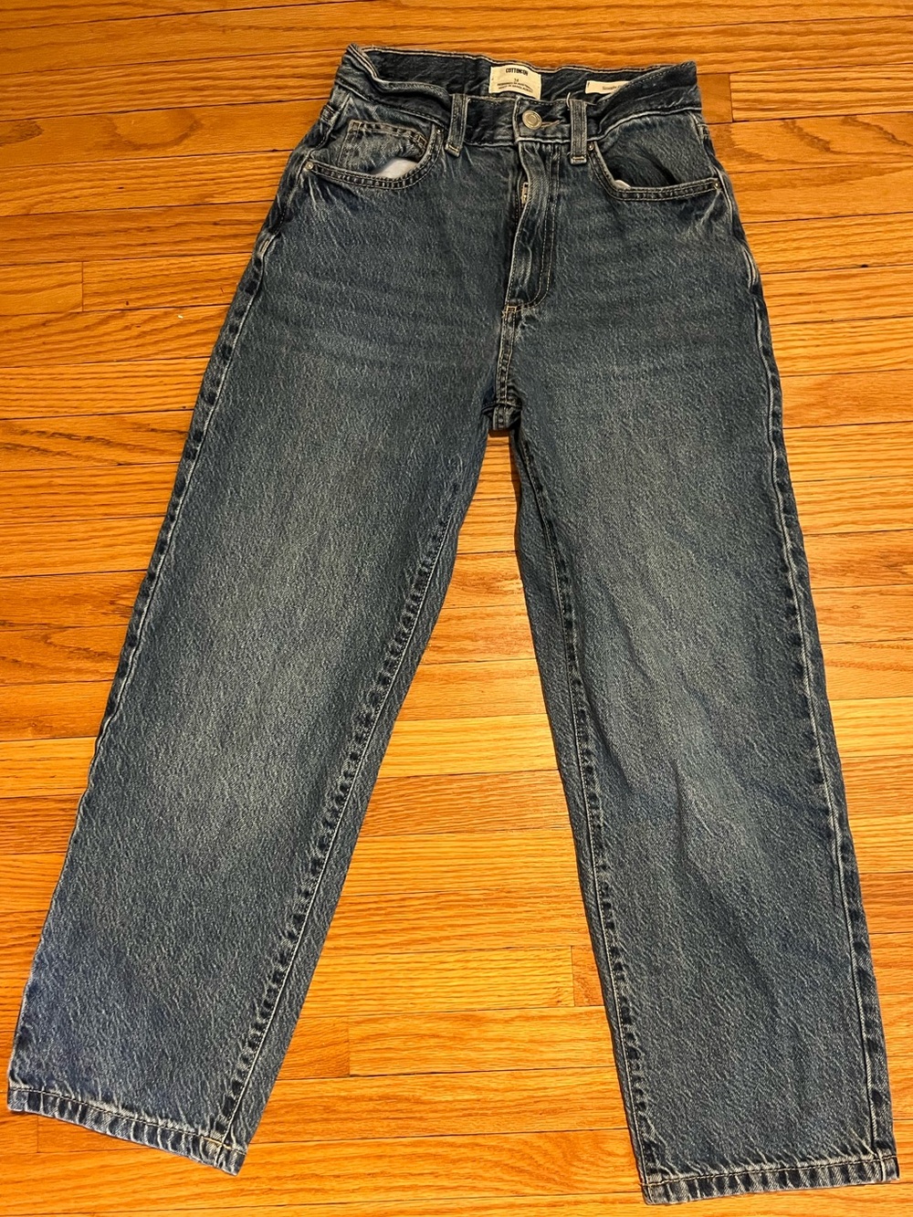 Cotton On Women's Straight-Leg Jeans in Dark Blue Wash